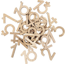 Cifre decorative din lemn cu orificiu de agățare pentru design individual