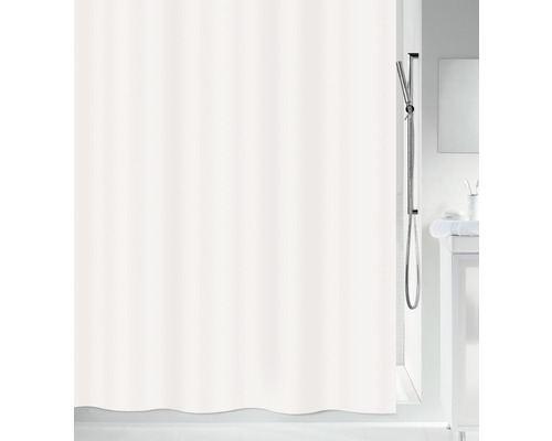 Cortină de duș albă în baie.