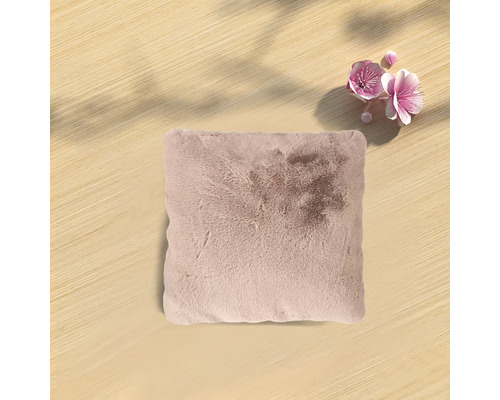 Pernă decorativă pătrată cu textură de blană