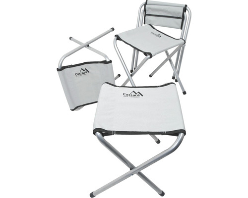 Trei scaune de camping din material textil și aluminiu