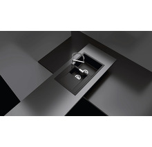 Chiuvetă bucătărie cristadur cu 1 cuvă + ½ Schock Mono D-150 86x51 cm, cu picurător, reversibilă, Puro-thumb-3