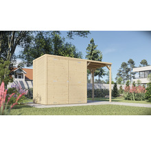 Căsuță de grădină Bertilo Cubico 2 Plus Fineline 373x170 cm natur