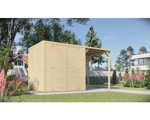 Căsuță de grădină Bertilo Cubico 3 Plus Fineline 373x211 cm natur