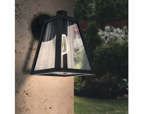 Lumină de perete exterioară trapezoidală cu inserție de sticlă și bec