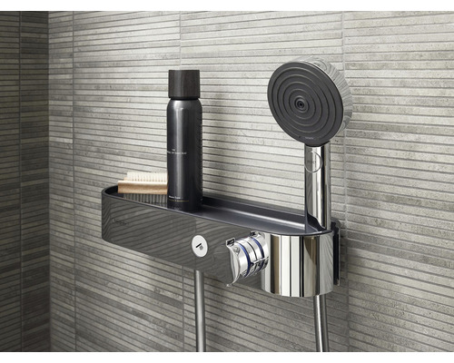 Bară de duș cu raft pentru șampon și duș de mână