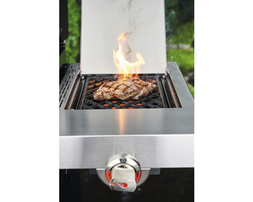 Friptură pe un grătar cu flacără deschisă