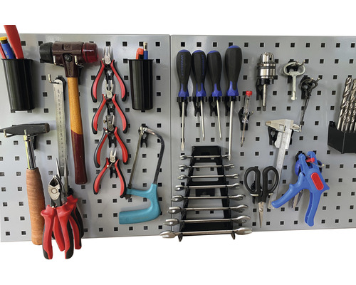 Panou de perete pentru scule cu ciocan, clește, șurubelniță și alte scule
