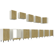 Corp superior bucătărie 40 cm, 1 ușă, alb/lemn natural