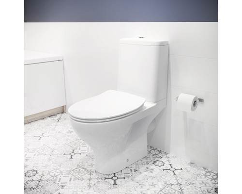 Set vas WC cu rezervor, mecanism și capac Cersanit Moduo 667, evacuare orizontală, alb
