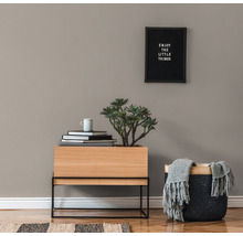 Interior decorativ cu plante, stivă de cărți, dulap din lemn și coș