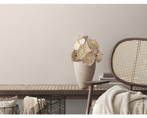 Colț de living decorativ cu bancă, scaun, vază și anthurium