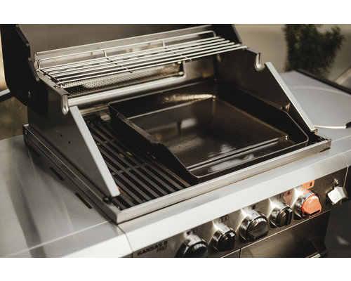 Grătar pe gaz cu grătar și tavă de scurgere a grăsimilor