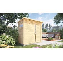Căsuță de gradină Bertilo Pentus 1 cu podea 246x143 cm natur