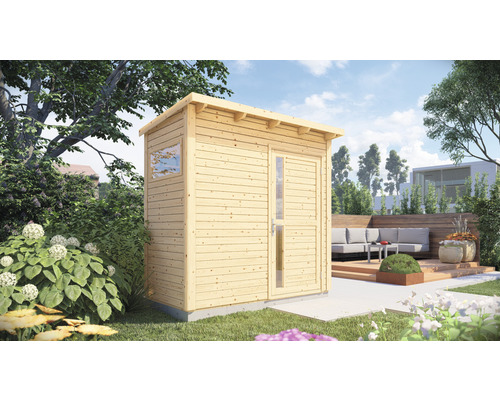 Căsuță de gradină Bertilo Pentus 1 cu podea 246x143 cm natur