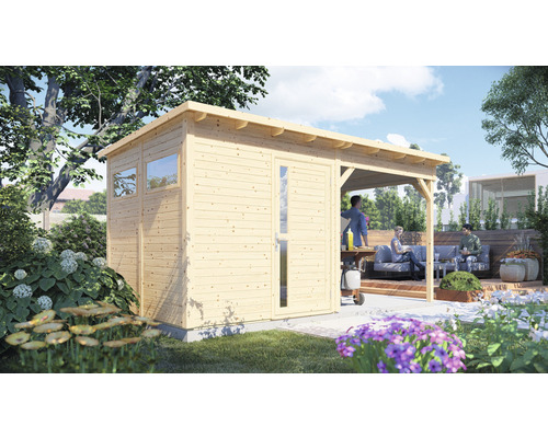 Căsuță de gradină Bertilo Pentus 2 cu podea 470x265 cm natur