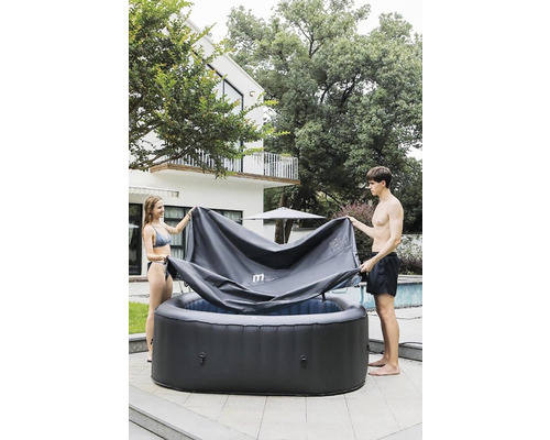 Cadă cu hidromasaj gonflabilă cu capac în grădină