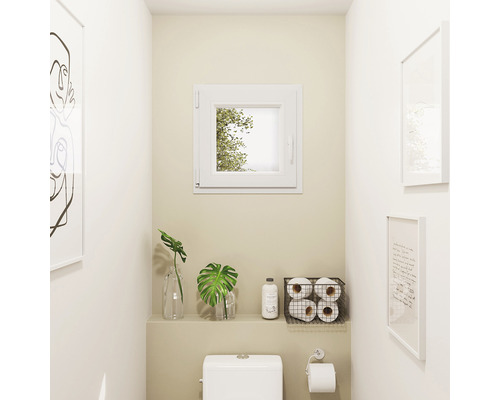 Design baie cu toaletă, fereastră, decorațiuni și suport pentru hârtie igienică