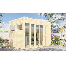 Căsuță de grădină Bertilo Cubo 3 Office cu podea 336x240 cm natur