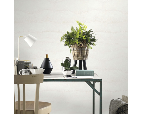 Scenă cu birou, lampă de birou, decorațiuni și plante de interior