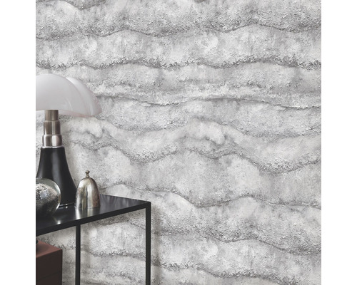 Prim-plan cu un perete cu tapet tridimensional ondulat