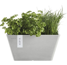Ghiveci Ecopots Berlin plastic 25x25x12,8 cm alb-gri