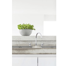 Ghiveci Ecopots Brussels plastic Ø 25 cm H 12 cm alb-gri