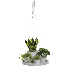 Farfurie Ecopots cu agățătoare plastic Ø 36 cm H 3 cm alb-gri