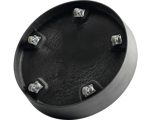 Partea inferioară a unui ghiveci de flori cu role