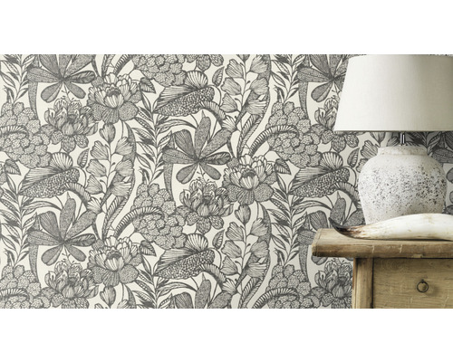 Tapet cu model floral în interior