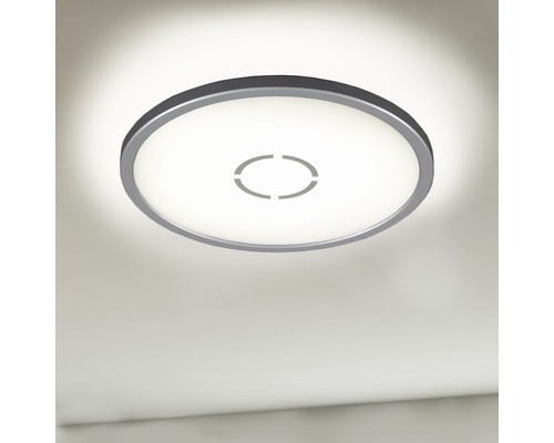 Plafonieră cu LED integrat Free 18W 2400 lumeni, pentru baie IP44, plastic argintiu