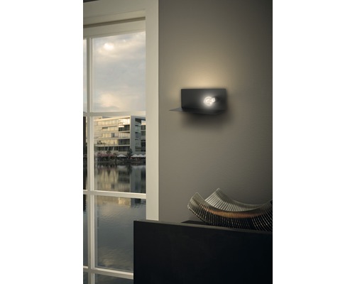 Aplică perete interior Ciglie E27 max. 1x60W, negru, cu USB pentru încărcat smartphone