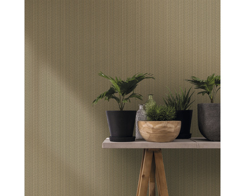 Design decorativ al camerei cu plante și tapet textil