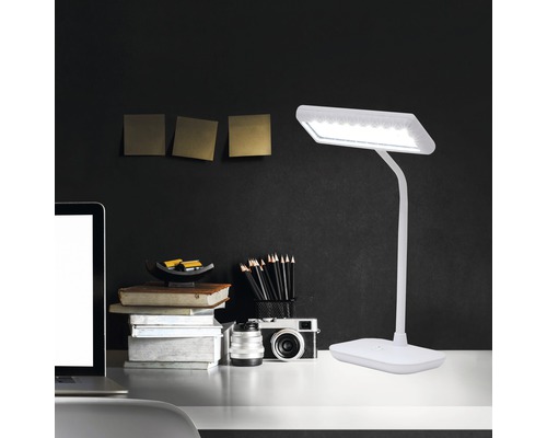 Lampă de birou cu LED integrat Briloner 7,5W 800 lumeni, albă-0