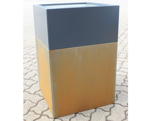 Jardinieră metalică de formă dreptunghiulară