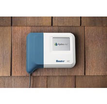Unitate de control al irigațiilor Hunter HC cu sigla Hydrawise