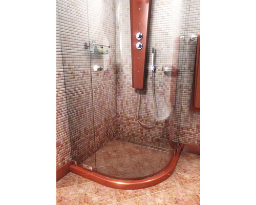 Duș modern cu cabină de duș din sticlă și panou de duș