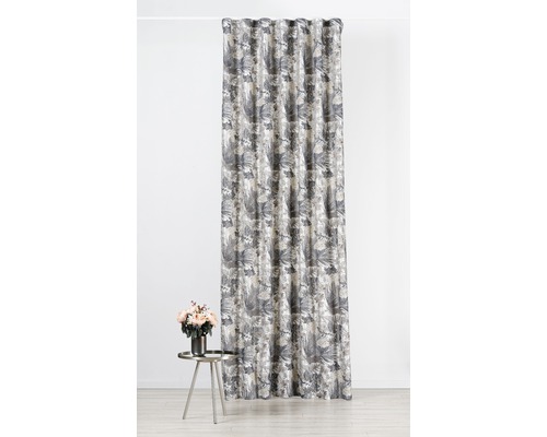 Perdea decorativă cu model de plante și suspensie cu ochiuri