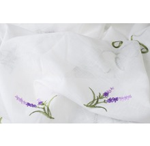 Țesătură albă cu broderie de lavandă