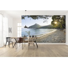 Cameră cu fototapet cu un peisaj de coastă cu plajă