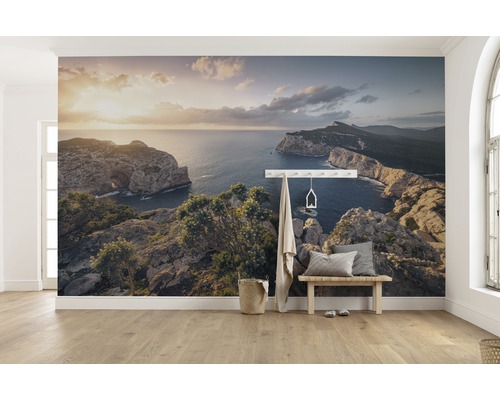 Cameră cu fototapet cu peisaj de coastă