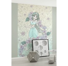 Cameră cu fototapet cu Disney Princess Jasmine cu motiv floral.