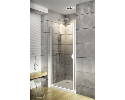 Ușă duș rotativă Schulte Lugano, 90x180 cm, sticlă securizată transparentă, profil alb Ușă duș rotativă Schulte Lugano, 90x180 cm, sticlă securizată transparentă, profil alb