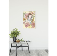 Poster înrămat cu Albă ca Zăpada și motiv floral pe perete