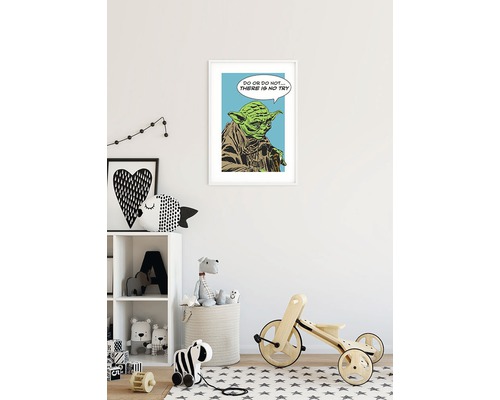 Poster Star Wars Yoda înrămat cu citatul: Fă-o sau nu o face. Nu există încercare