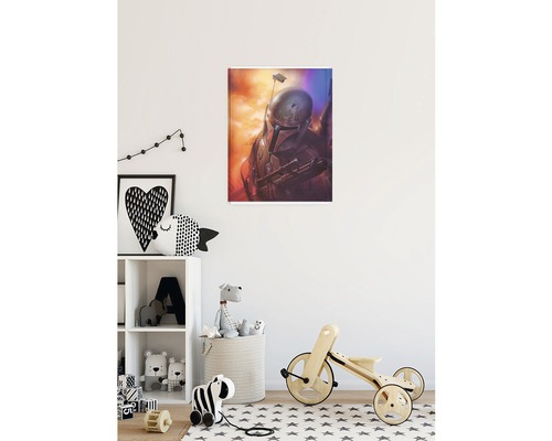 Cameră de copii cu pictură murală a unui Mandalorian