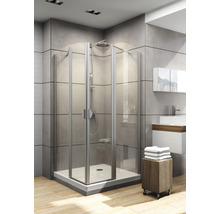 Cabină de duș pătrată Schulte Lugano, 90x90x180 cm, sticlă securizată transparentă, profil alunatur-thumb-0