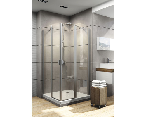 Cabină de duș pătrată Schulte Lugano, 90x90x180 cm, sticlă securizată transparentă, profil alunatur-0