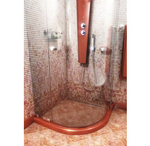 Cabină de duș cu panou de duș și gresie mozaic