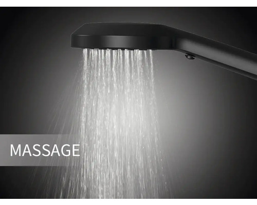 Cap de duș cu funcție de masaj în funcțiune
