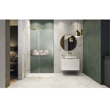 Panou frontal pentru ușă duș Radaway Furo Gold, 60x200 cm, sticlă securizată transparentă, profil auriu-thumb-7